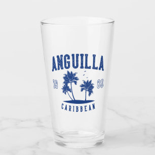 Verre Anguilla Palmier des Caraïbes 1980