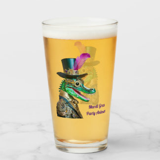 Verre Animal de la fête Steampunk du Mardi Gras Alligato