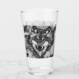Verre AnimalArtBW_Wolf_001