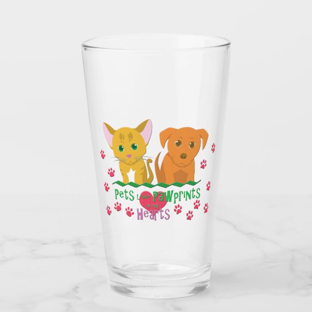 Verre Animaux de laisser des empreintes digitales (Devant)