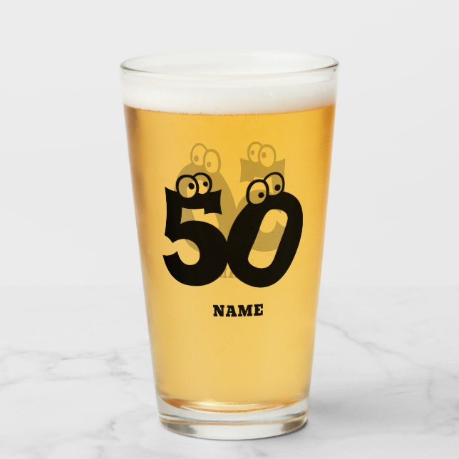 Verre Anniversaire de 50 ans Eyeball personnalisé Stein (Devant (rempli))