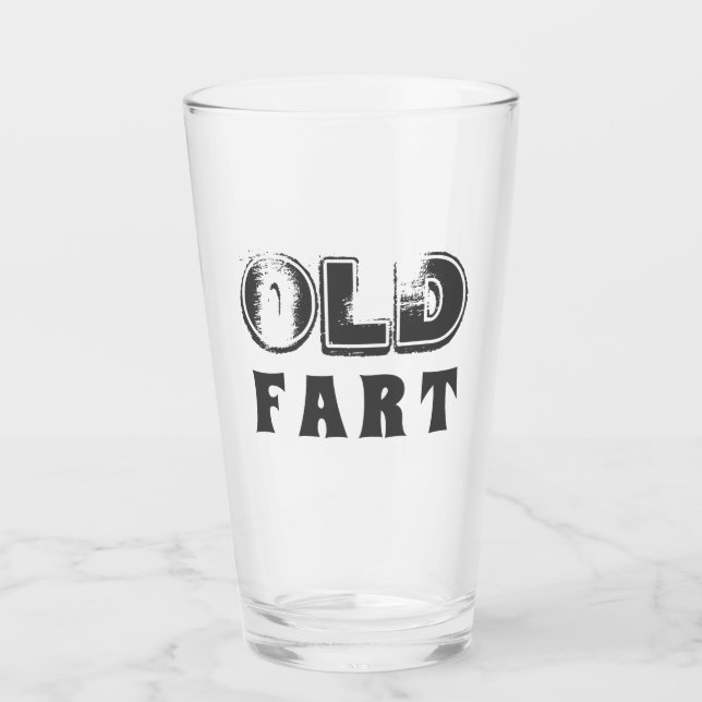 Verre Anniversaire drôle Vieux Part Bière de typographie (Devant)