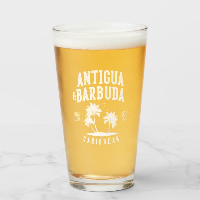 Verre Antigua & Barbuda Caribbean Palm Tree (Devant (rempli))