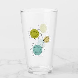 Verre Aqua bleu et jaune atomique milieu du siècle
