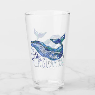 Verre Aquarelle Baleine - I Whale Toujours Vous Aimez
