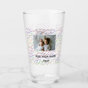 Verre Aquarelle colorée spirale motif ajouter nom photo