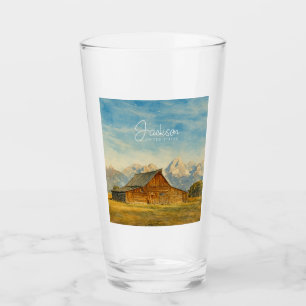 Verre Aquarelle de Jackson Hole Art de voyage Grand Te