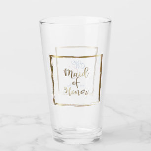 Verre Aquarelle Demoiselle d'honneur marine et rose pâle