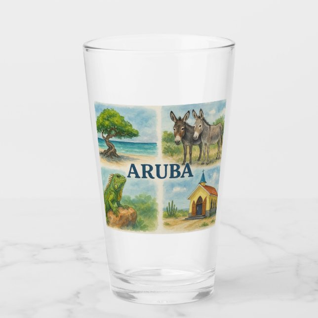 Verre Aquarelle multivu d'Aruba (Devant)