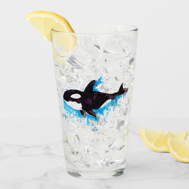 Verre Aquarelle Orca (Devant glace)
