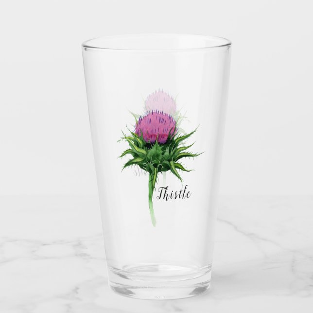Verre Aquarelle violet chardon (Devant)