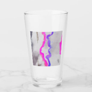 Verre Aquarelle violet et rose Abstrait