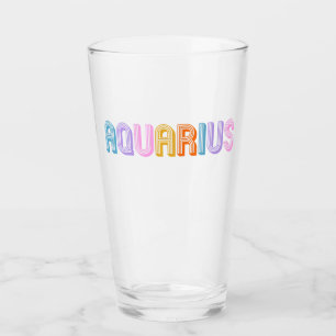 Verre Aquarius typographie tendance zodiaque coloré
