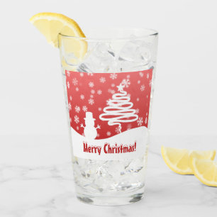 Verre Arbre de Noël blanc et Snowman