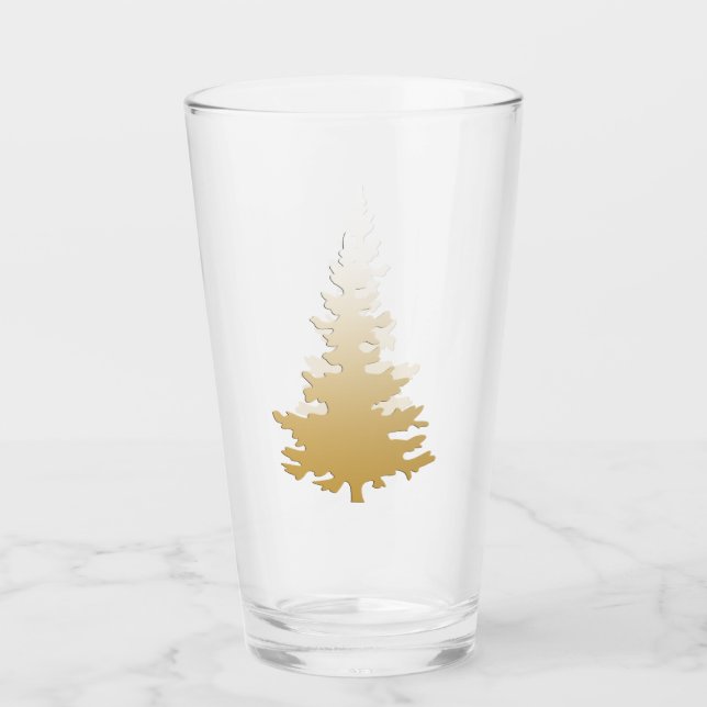 Verre Arbre de Noël doré (Devant)