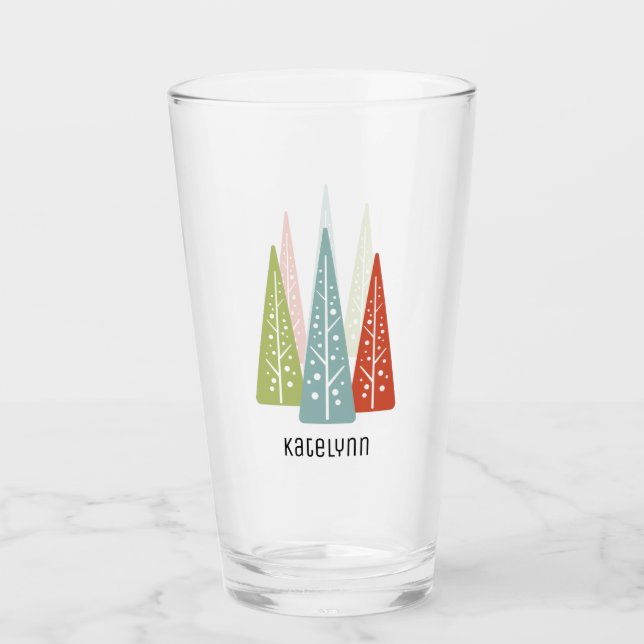 Verre Arbres de Noël modernes du milieu du siècle Person (Devant)