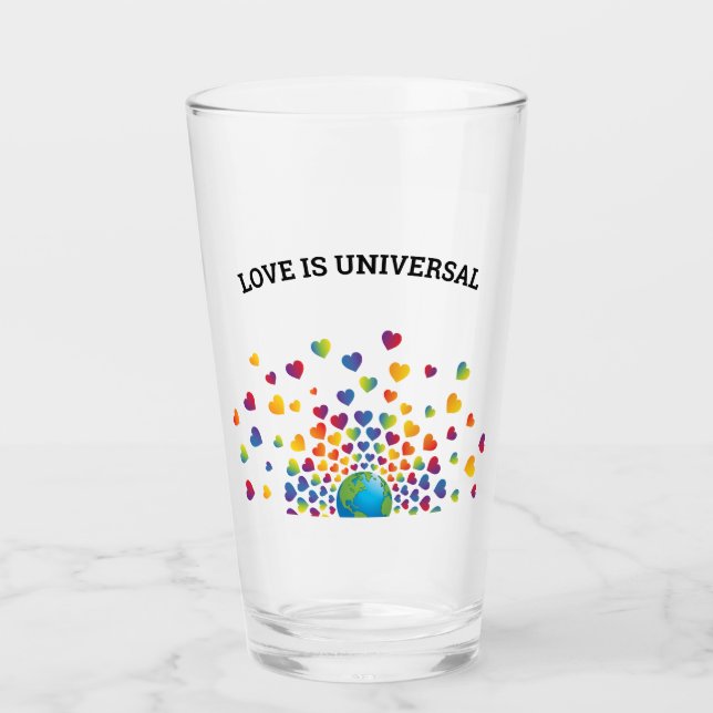 Verre Arc-en-ciel élégant de cœurs Design (Devant)