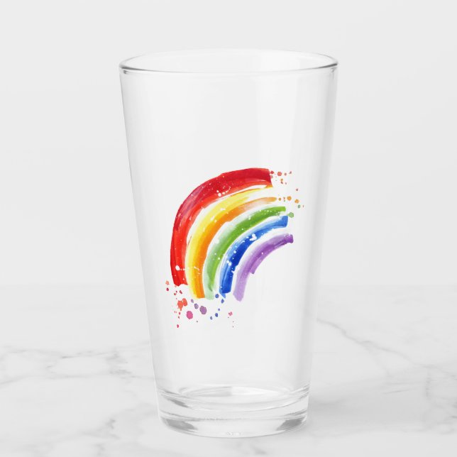 Verre Arc-en-ciel en aquarelle (Devant)