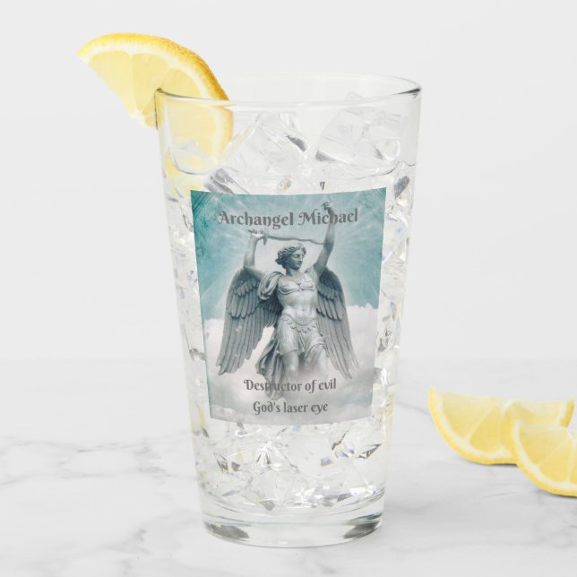 Verre Archange Michael l'oeil laser de Dieu, Coupe de ve (Devant glace)