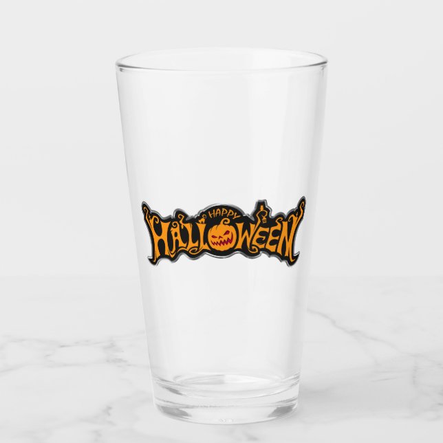 Verre Argent encadré Happy Halloween Ruby Eyed Citrouill (Devant)