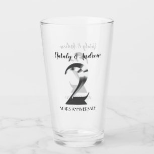 Verre Argent métallique 2e anniversaire Mariage