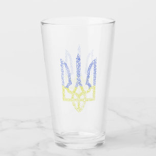 Verre Armoiries de l'Ukraine trident motif de la spirale