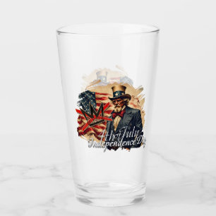 Verre Art de la fête de l'indépendance de l'oncle Sam sa
