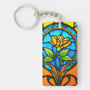 Verre Artisitique Coloré avec Fleur Vibrante