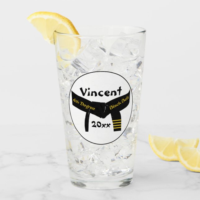 Verre Arts martiaux 4e degré Ceinture noire (Devant glace)
