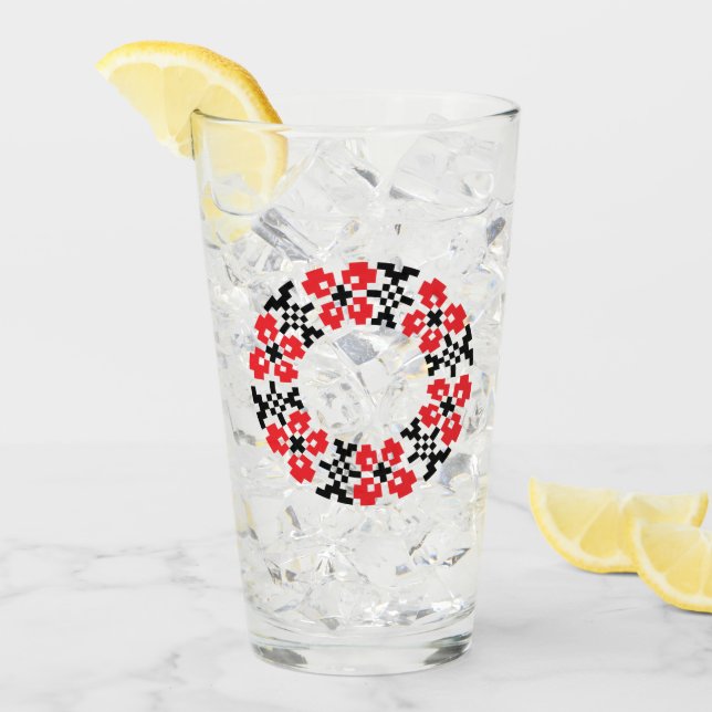 Verre au design ukrainien (Devant glace)