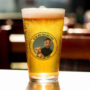 Verre Au meilleur papa de chien jamais personnalisé phot