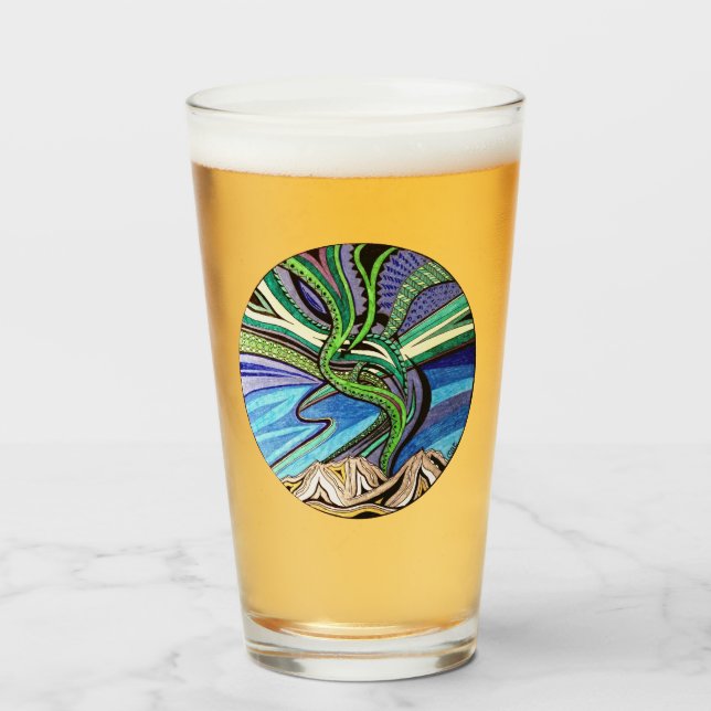 Verre Aurora Borealis - Paruline (Devant (rempli))