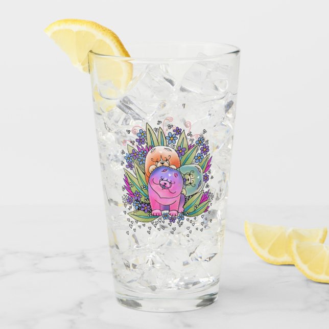 Verre Avant et dos de verre-conception de la bouffe 16oz (Devant glace)