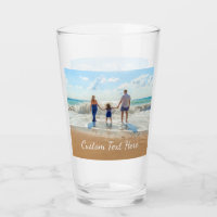 Verre avec texte personnalisé et votre photo
