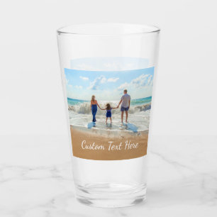 Verre avec texte personnalisé et votre photo