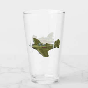 Verre Avion de chasseur rétro-dessiné