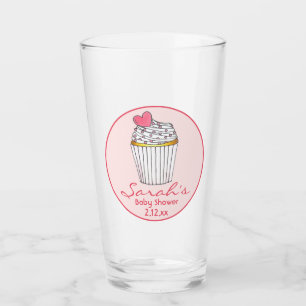 Verre Baby shower nuptial Cupcake Coeur rose Favoriser