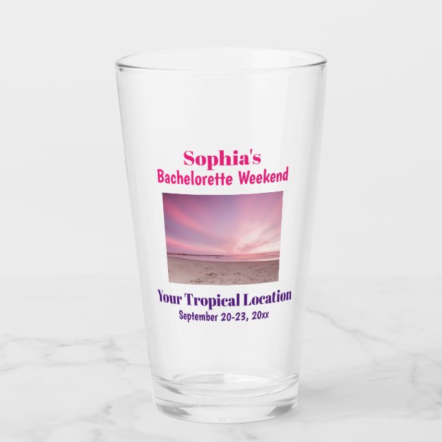 Verre Bachelorette Mariage Tropical Beach Trip (Devant)