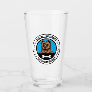 Verre Badge d'illustration de Terrier Peeking en Austral