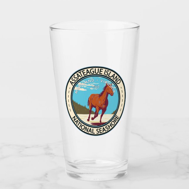 Verre Badge du littoral national de l'île Assateague (Devant)