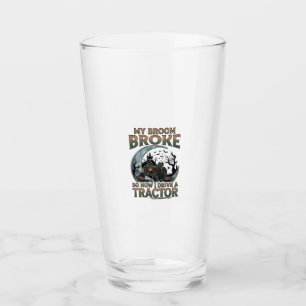 Verre Balai Tracteur Cassé Citrouille Maison Hantée Lune