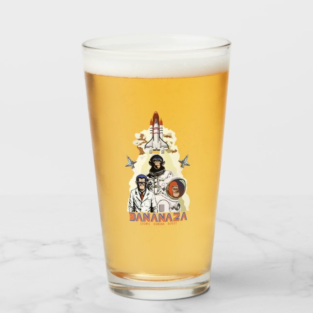 Verre BANANAZA : Équipe de singes de l'espace (Devant (rempli))