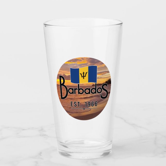 Verre "Barbados Est. Coucher de soleil de 1966 avec drap (Devant)