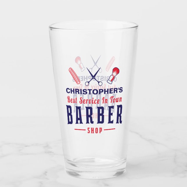 Verre Barber Stylist Barber shop Poteau Monogramme (Devant)