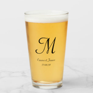 Verre Barre de nom de monogramme de script noir personna