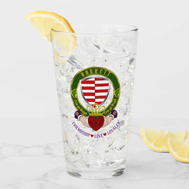 Verre Barrett Irish Shield & Claddagh Beer (Devant glace)