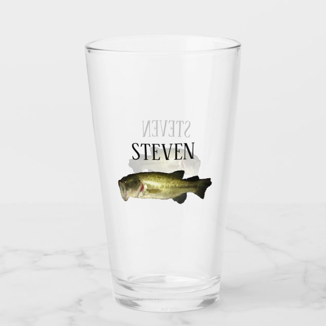 Verre Bass Fishing Beer Mug Personnalisé (Devant)