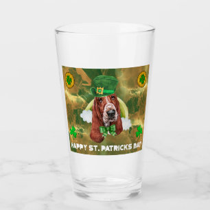 Verre Basset Hound Or Joyeux St. Patrick