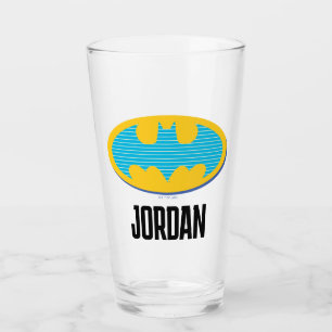 Verre Batman   Symbole Cyan Stripes