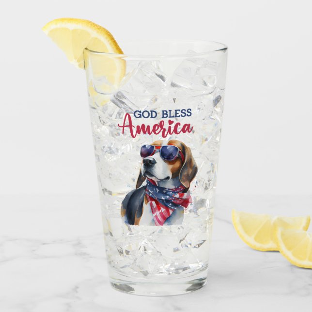 Verre Beagle patriotique (Devant glace)